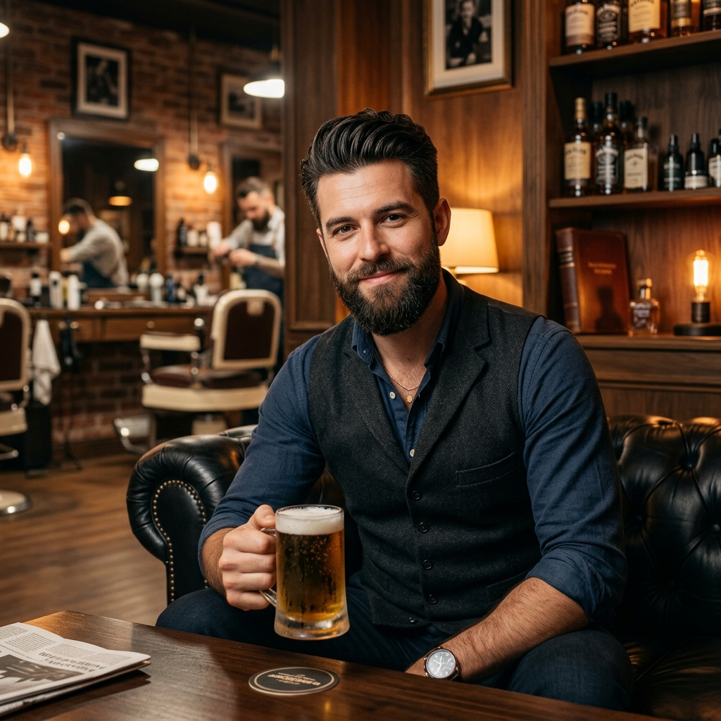 Cabelo + Barba + 1 Chopp Cortesia